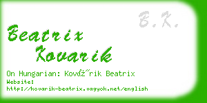 beatrix kovarik business card